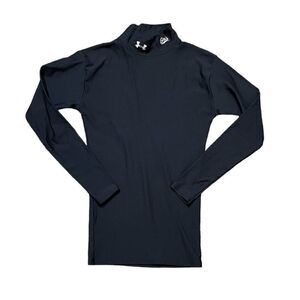 UNDER ARMOUR Mock Neck Long Sleeve Base Layer Shirt Black Size Small